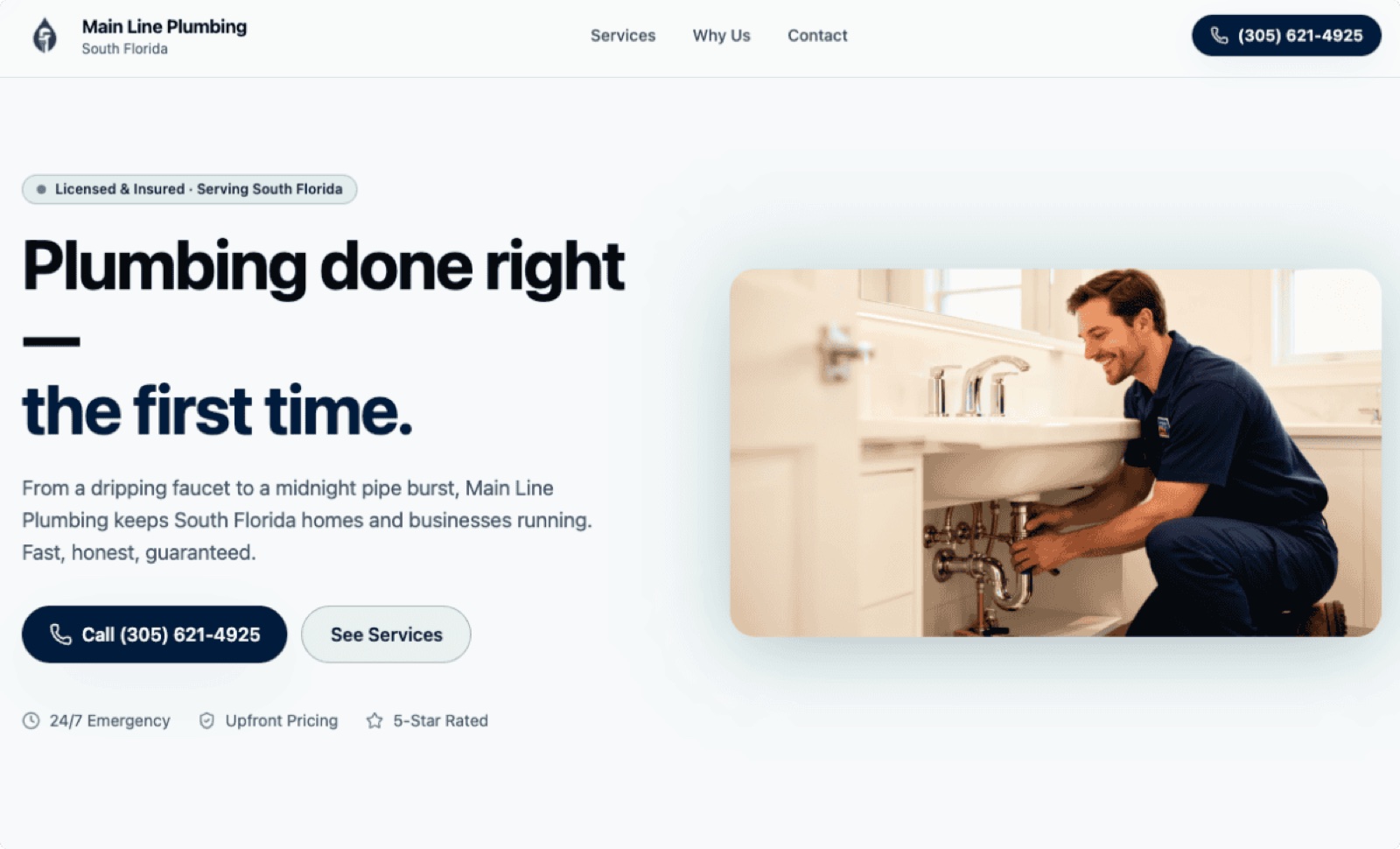 Main Line Plumbing — design concept by Optic Vault Marketing